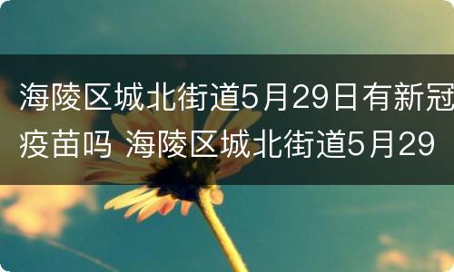 海陵区城北街道5月29日有新冠疫苗吗 海陵区城北街道5月29日有新冠疫苗吗