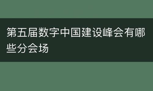 第五届数字中国建设峰会有哪些分会场