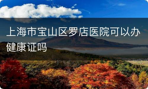 上海市宝山区罗店医院可以办健康证吗