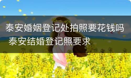 泰安婚姻登记处拍照要花钱吗 泰安结婚登记照要求