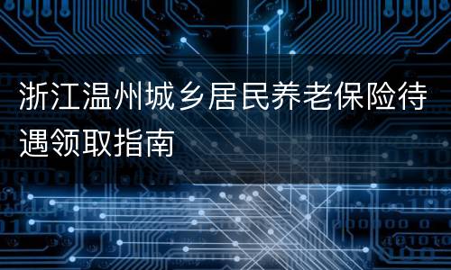 浙江温州城乡居民养老保险待遇领取指南