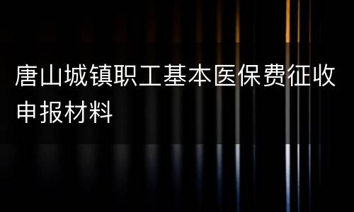 唐山城镇职工基本医保费征收申报材料