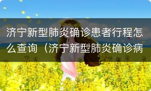 济宁新型肺炎确诊患者行程怎么查询（济宁新型肺炎确诊病例）