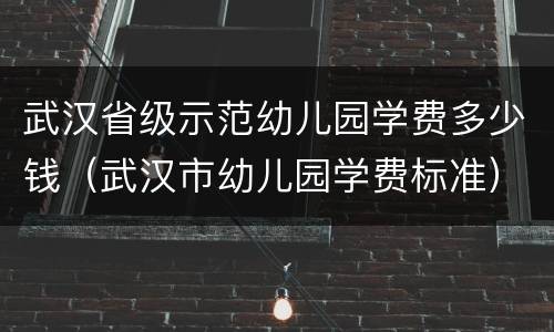 武汉省级示范幼儿园学费多少钱（武汉市幼儿园学费标准）