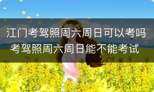 江门考驾照周六周日可以考吗 考驾照周六周日能不能考试