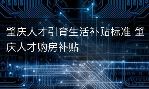 肇庆人才引育生活补贴标准 肇庆人才购房补贴