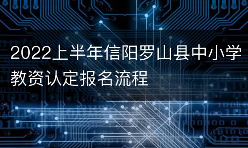 2022上半年信阳罗山县中小学教资认定报名流程