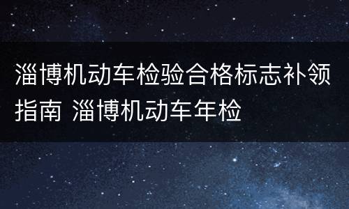 淄博机动车检验合格标志补领指南 淄博机动车年检