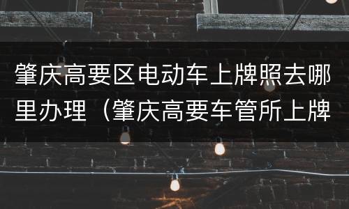 肇庆高要区电动车上牌照去哪里办理（肇庆高要车管所上牌）