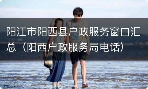 阳江市阳西县户政服务窗口汇总（阳西户政服务局电话）