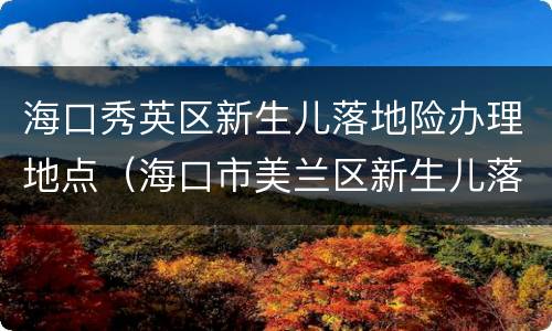 海口秀英区新生儿落地险办理地点（海口市美兰区新生儿落地险在哪里办理）