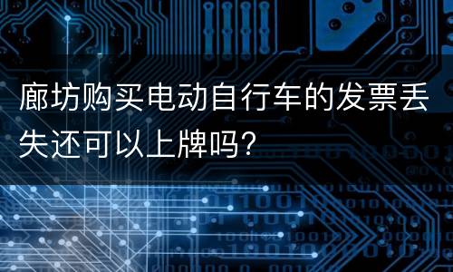 廊坊购买电动自行车的发票丢失还可以上牌吗?