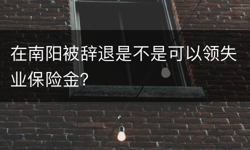 在南阳被辞退是不是可以领失业保险金？