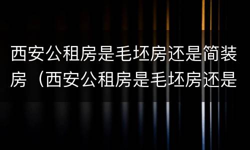 西安公租房是毛坯房还是简装房（西安公租房是毛坯房还是简装房啊）
