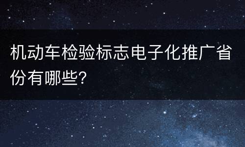 机动车检验标志电子化推广省份有哪些？