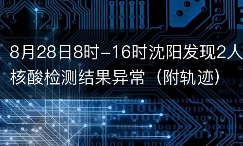 8月28日8时-16时沈阳发现2人核酸检测结果异常（附轨迹）