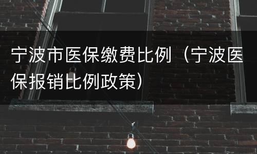 宁波市医保缴费比例（宁波医保报销比例政策）