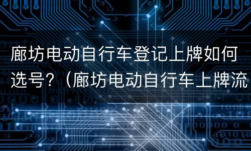 廊坊电动自行车登记上牌如何选号?（廊坊电动自行车上牌流程）