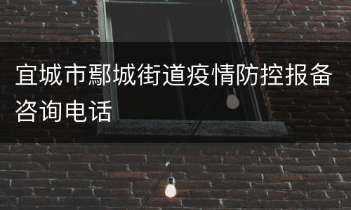 宜城市鄢城街道疫情防控报备咨询电话