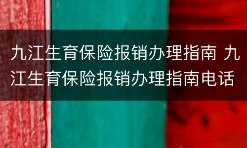 九江生育保险报销办理指南 九江生育保险报销办理指南电话