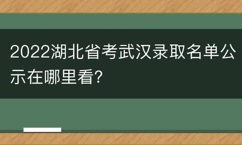 2022湖北省考武汉录取名单公示在哪里看？