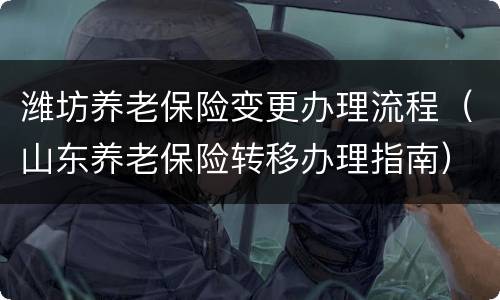 潍坊养老保险变更办理流程（山东养老保险转移办理指南）