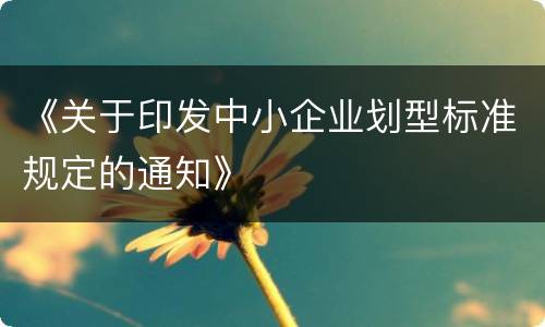 《关于印发中小企业划型标准规定的通知》