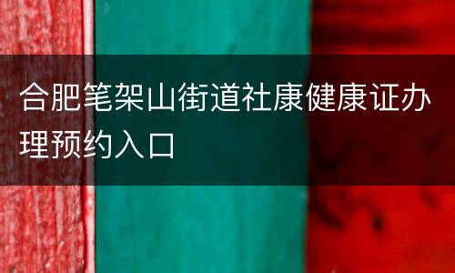 合肥笔架山街道社康健康证办理预约入口