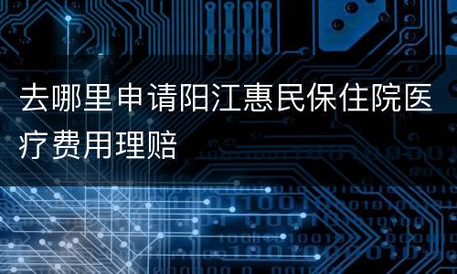 去哪里申请阳江惠民保住院医疗费用理赔