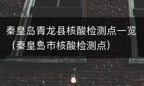 秦皇岛青龙县核酸检测点一览（秦皇岛市核酸检测点）