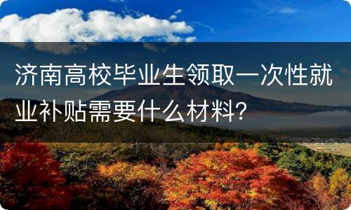 济南高校毕业生领取一次性就业补贴需要什么材料？