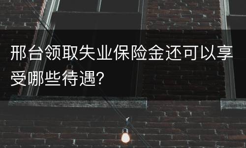 邢台领取失业保险金还可以享受哪些待遇？