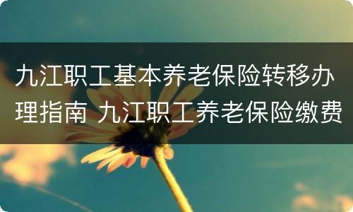 九江职工基本养老保险转移办理指南 九江职工养老保险缴费标准
