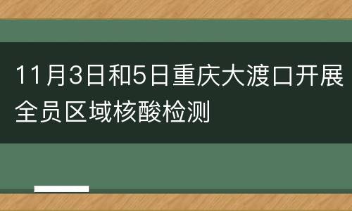 11月3日和5日重庆大渡口开展全员区域核酸检测
