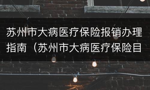 苏州市大病医疗保险报销办理指南（苏州市大病医疗保险目录）