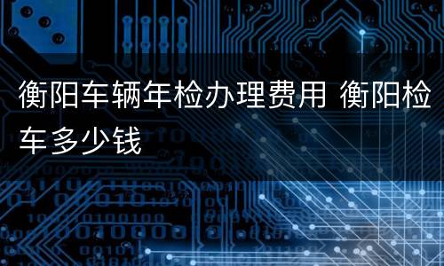 衡阳车辆年检办理费用 衡阳检车多少钱