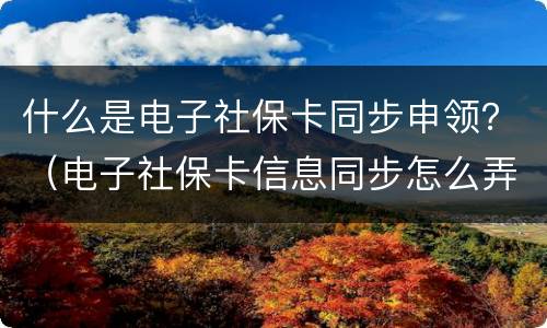 什么是电子社保卡同步申领？（电子社保卡信息同步怎么弄）