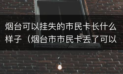 烟台可以挂失的市民卡长什么样子（烟台市市民卡丢了可以补办吗）
