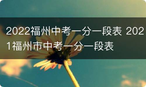 2022福州中考一分一段表 2021福州市中考一分一段表
