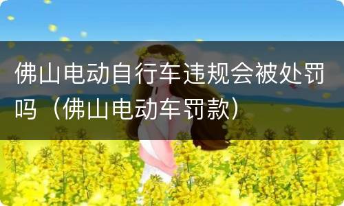 佛山电动自行车违规会被处罚吗（佛山电动车罚款）