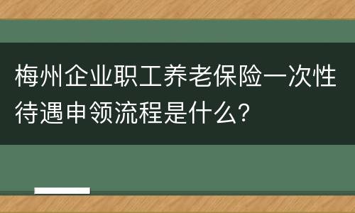 梅州企业职工养老保险一次性待遇申领流程是什么？