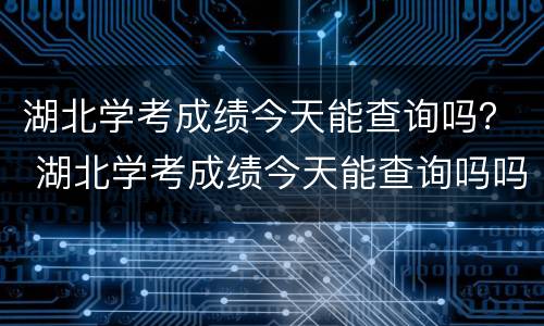 湖北学考成绩今天能查询吗？ 湖北学考成绩今天能查询吗吗