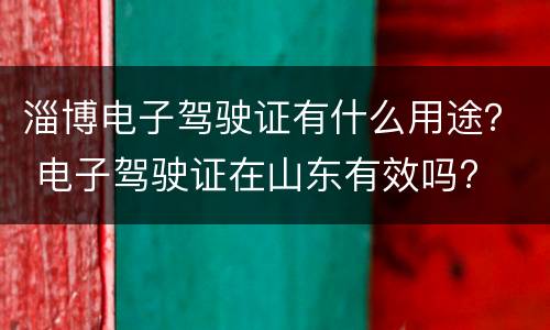 淄博电子驾驶证有什么用途？ 电子驾驶证在山东有效吗?