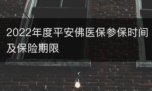 2022年度平安佛医保参保时间及保险期限