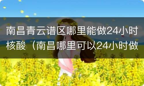 南昌青云谱区哪里能做24小时核酸（南昌哪里可以24小时做核酸检测）