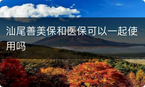 汕尾善美保和医保可以一起使用吗