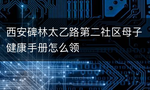 西安碑林太乙路第二社区母子健康手册怎么领