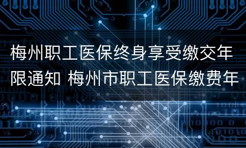 梅州职工医保终身享受缴交年限通知 梅州市职工医保缴费年限