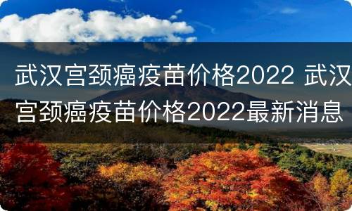 武汉宫颈癌疫苗价格2022 武汉宫颈癌疫苗价格2022最新消息