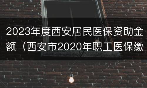 2023年度西安居民医保资助金额（西安市2020年职工医保缴费金额）